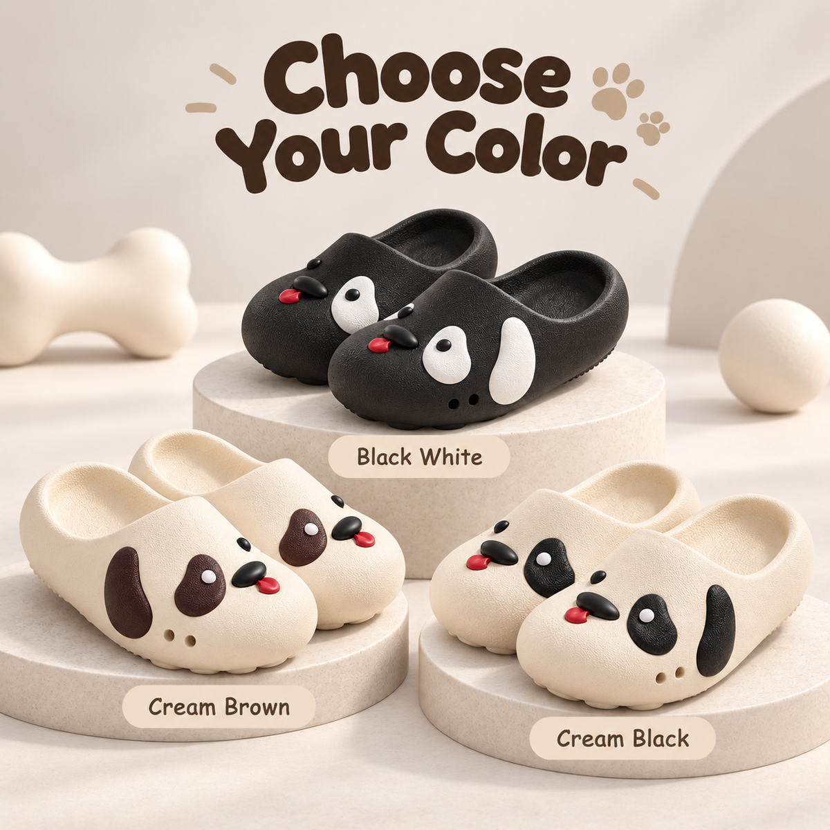 Cartoon Dog Platform Clogs