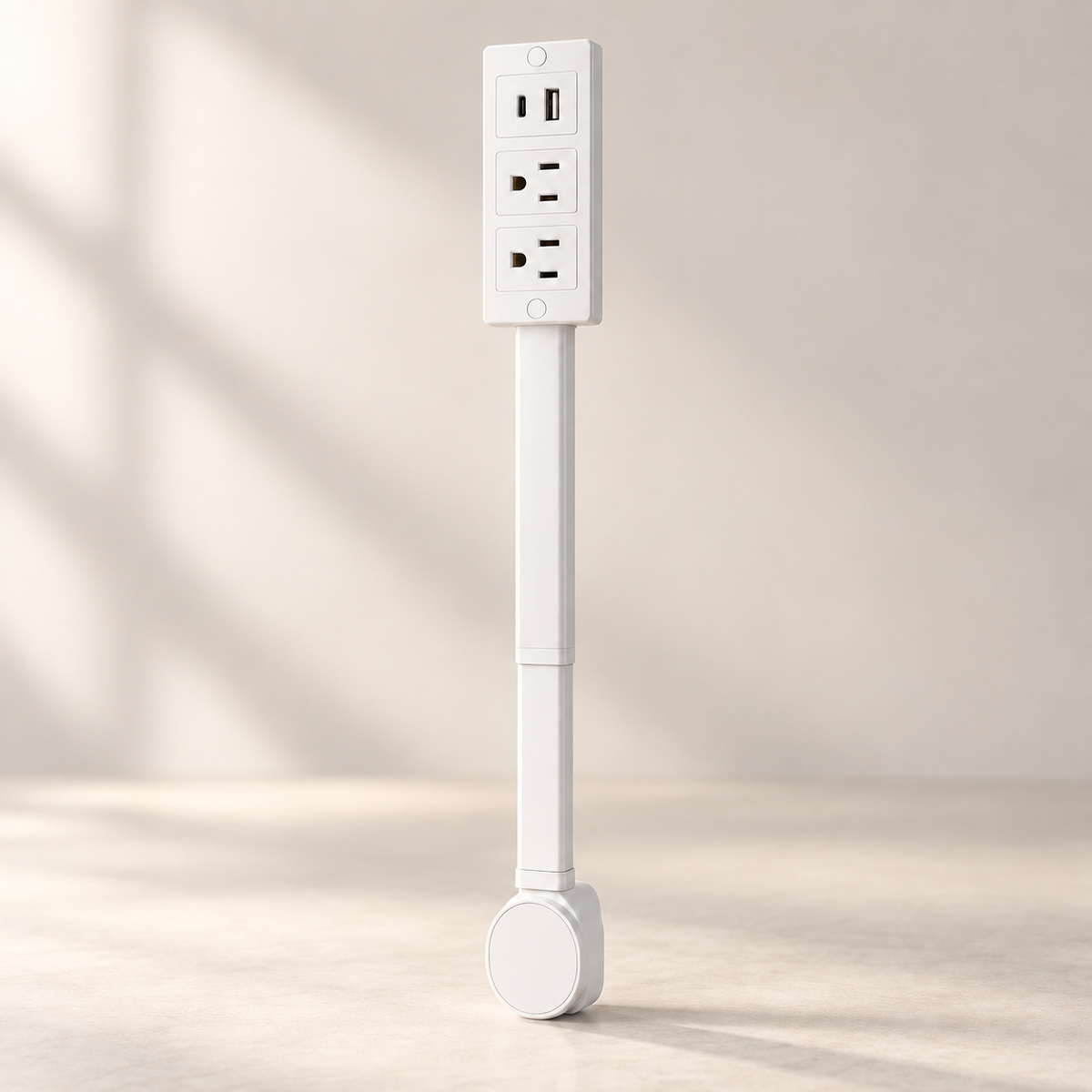 Extendable Power Outlet Extender with 2 AC Outlets USB A and USB C Ports