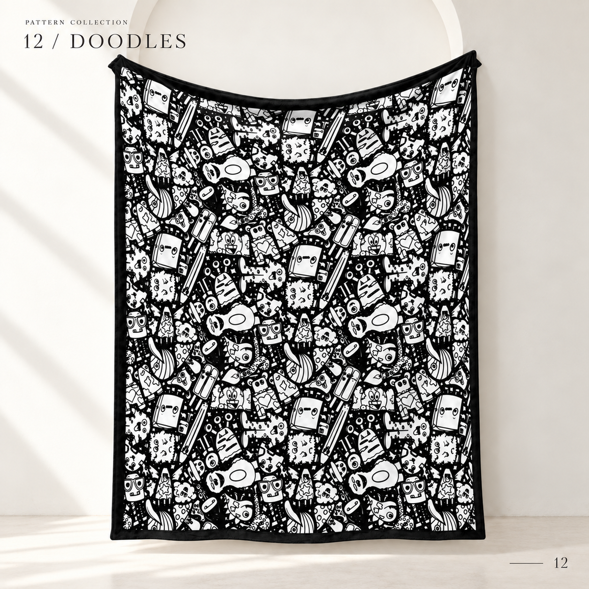 (KIT) DIY Halloween Coloring Blanket with 24 Markers, 150 × 125 cm