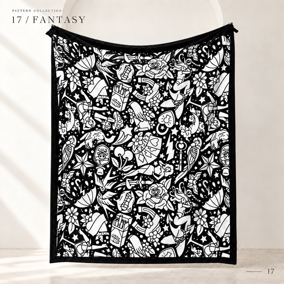 (KIT) DIY Halloween Coloring Blanket with 24 Markers, 150 × 125 cm