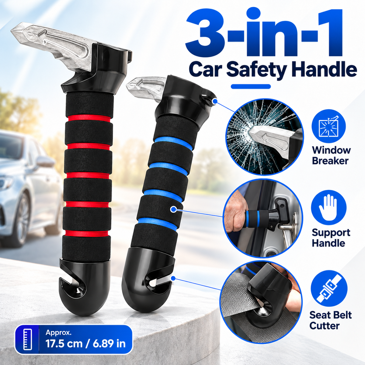 3-in-1 Car Door Assist Handle