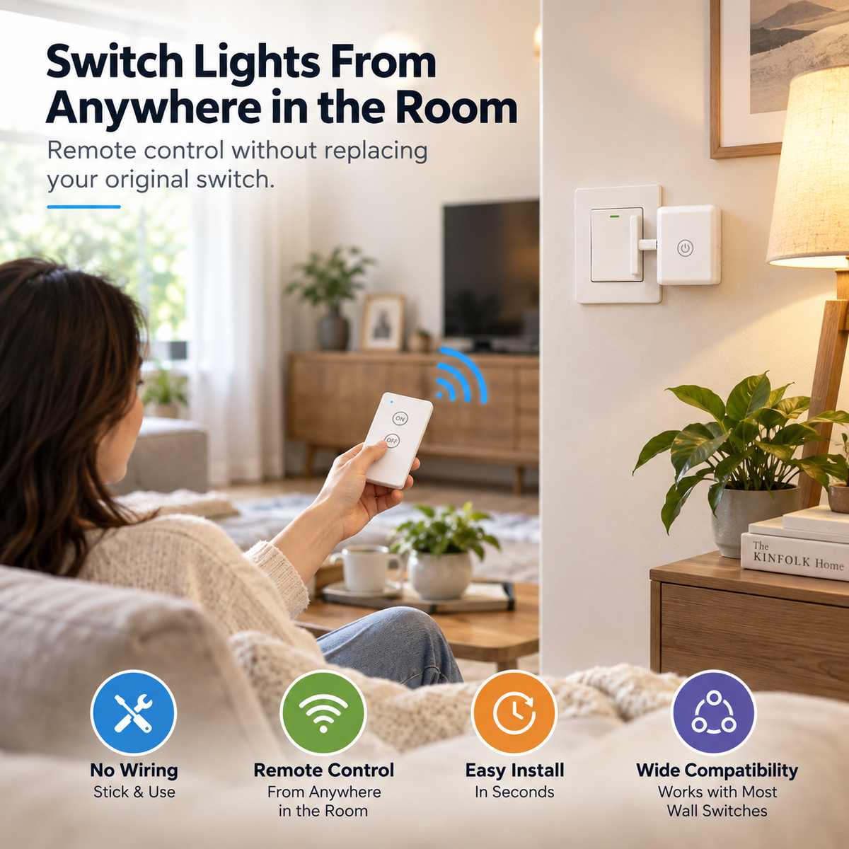 Wireless Light Switch Button Pusher – Rechargeable Remote Control Switch Robot
