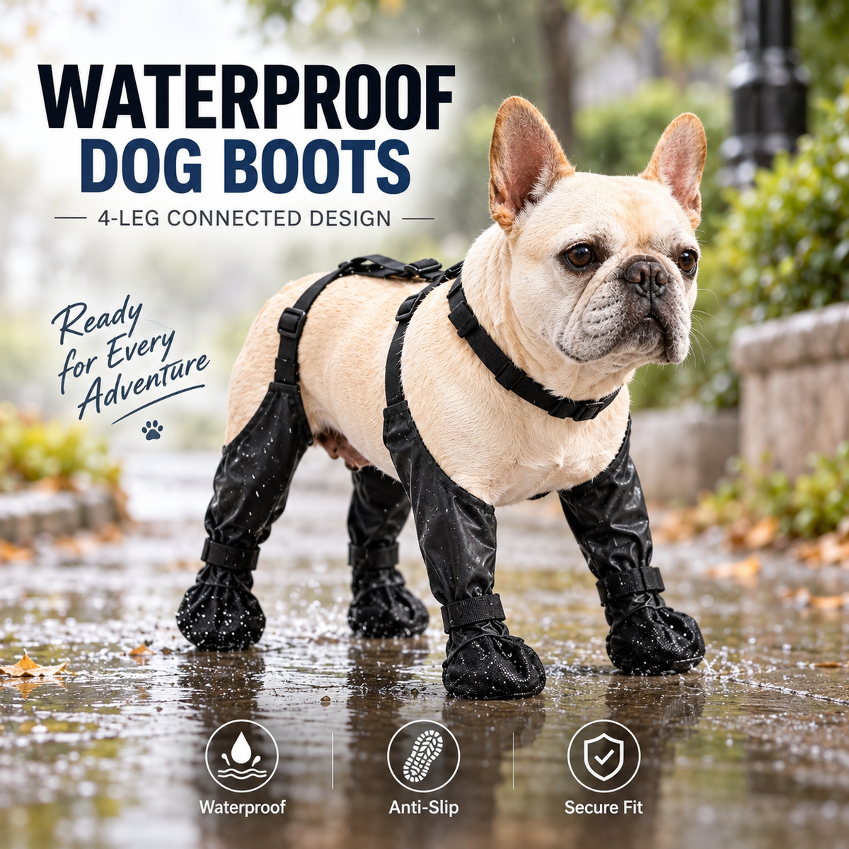 Waterproof 4-Leg Connected Dog Boots