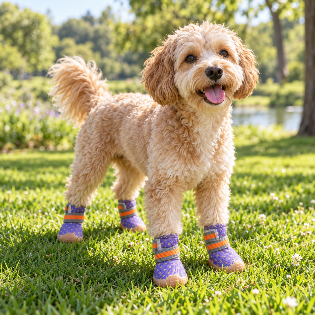 Breathable Mesh Dog Boots – Adjustable Non-Slip Paw Protectors, 4-Pack