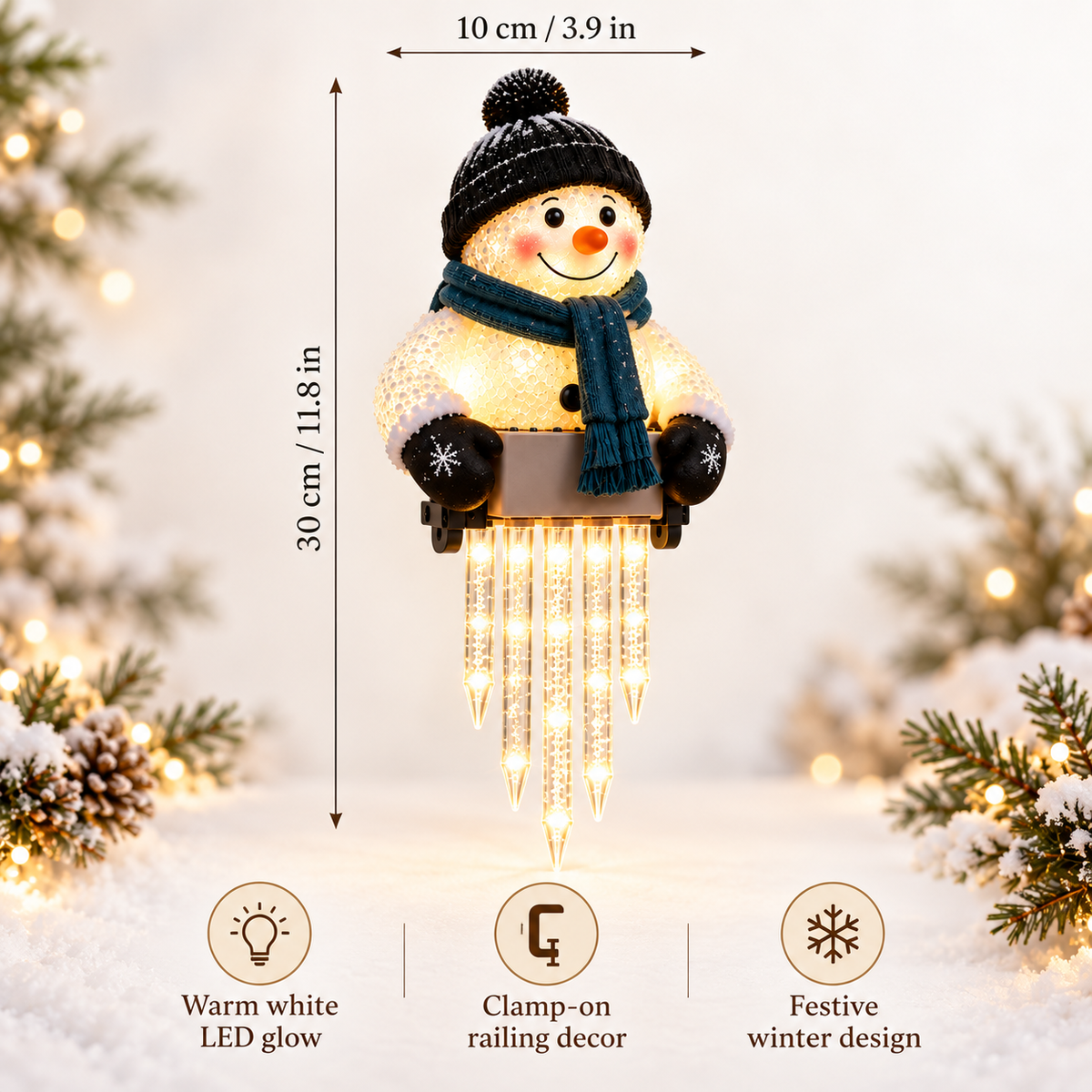 Winter Glow Solar Snowman Icicle Light