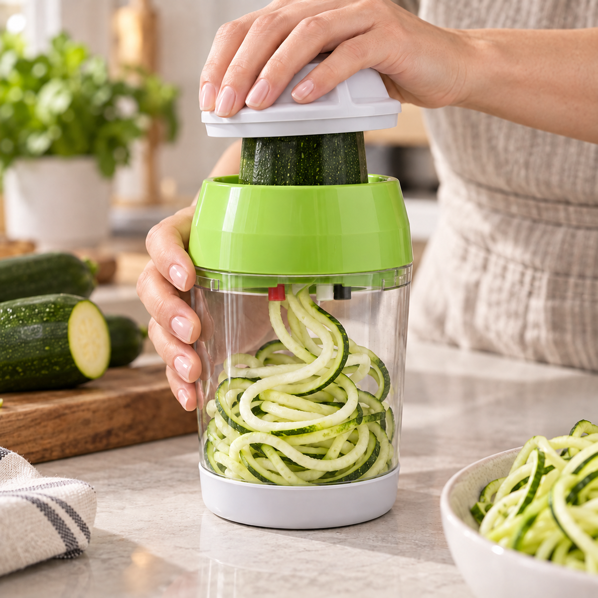 TwistCut 4-in-1 Manual Vegetable Spiralizer