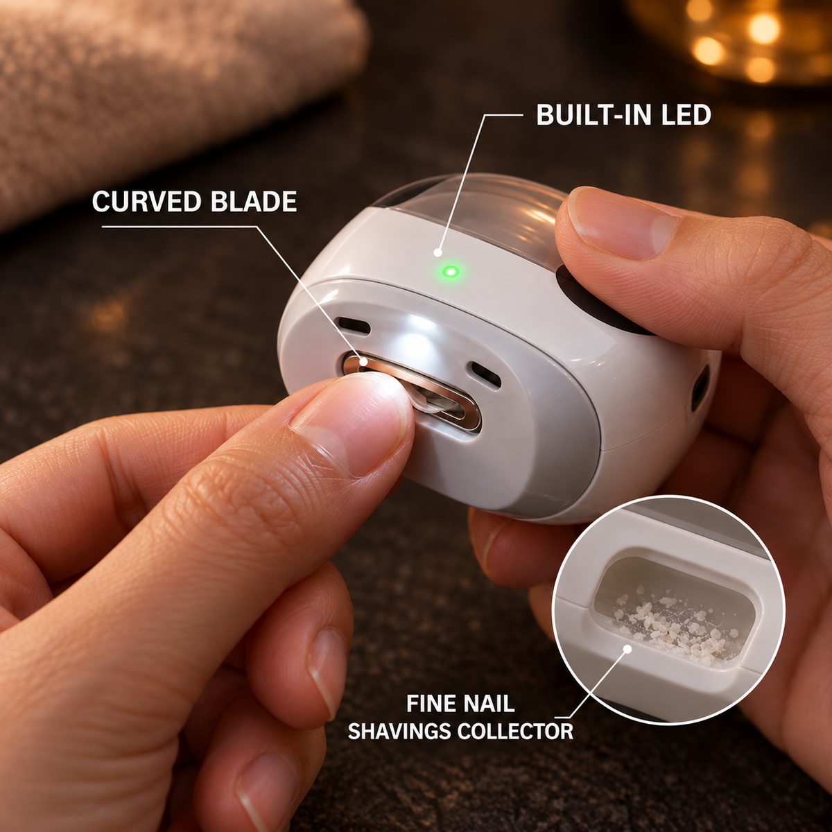 Seemagic Electric Automatic Nail Clipper Pro with Infrared Protection and LED Light