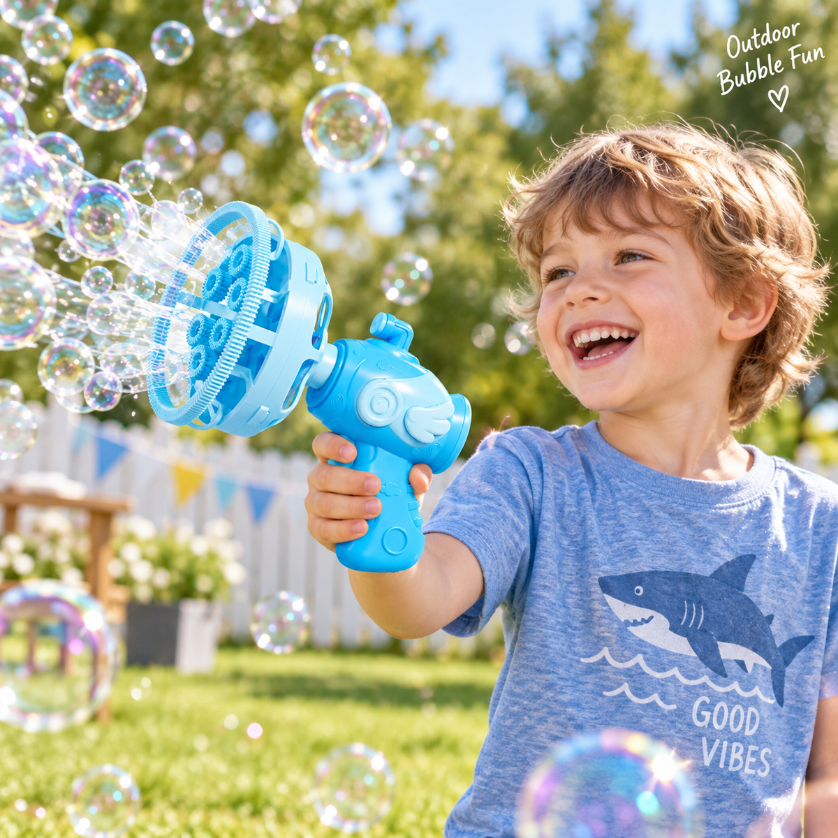Angel Wing Automatic Bubble Blower – Double-Layer Electric Bubble Machine for Kids