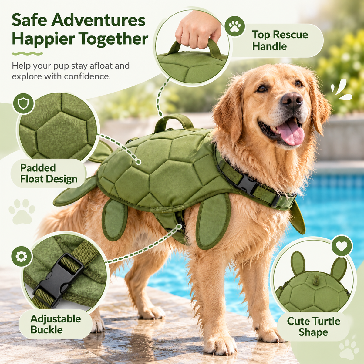 Adjustable Dog Buoyancy Swimsuit