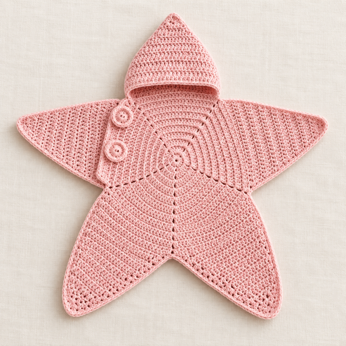 Cozy Star Hooded Crochet Baby Wrap Blanket