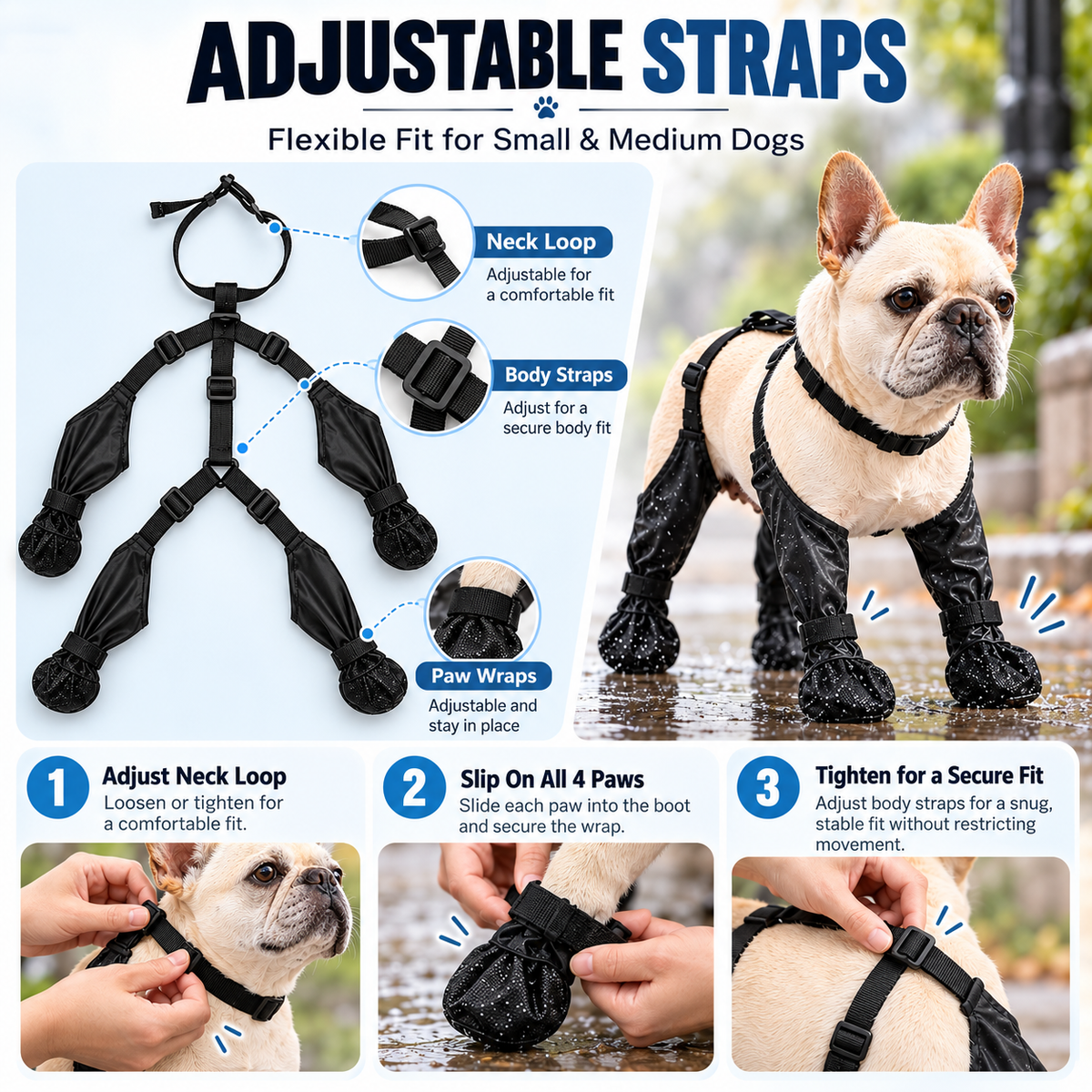 Waterproof 4-Leg Connected Dog Boots