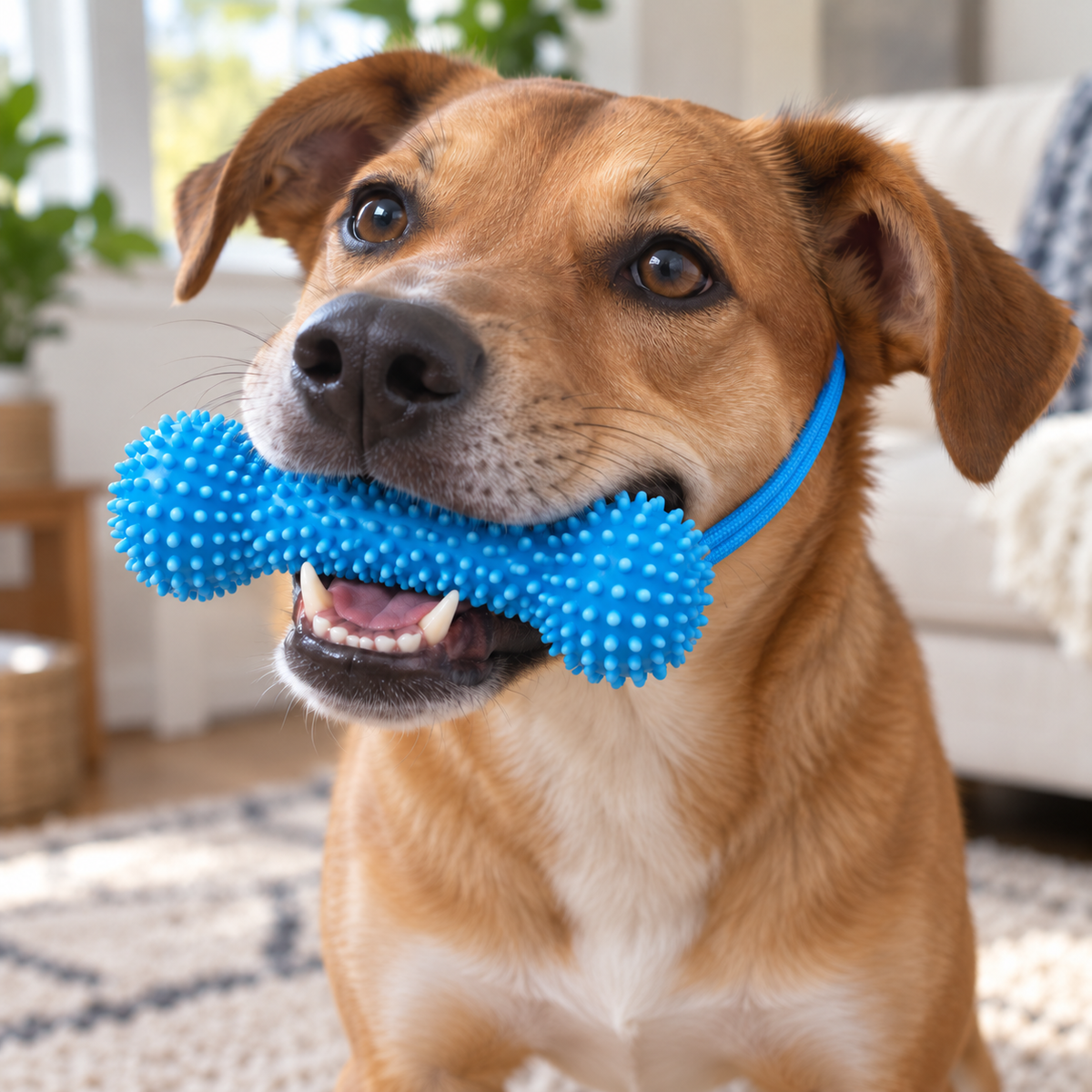 Dual-Action Canine Dental Prop, Dog Teeth Brushing Support Tool