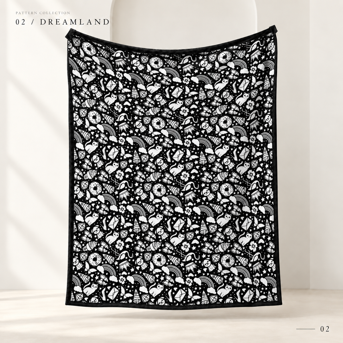 (KIT) DIY Halloween Coloring Blanket with 24 Markers, 150 × 125 cm