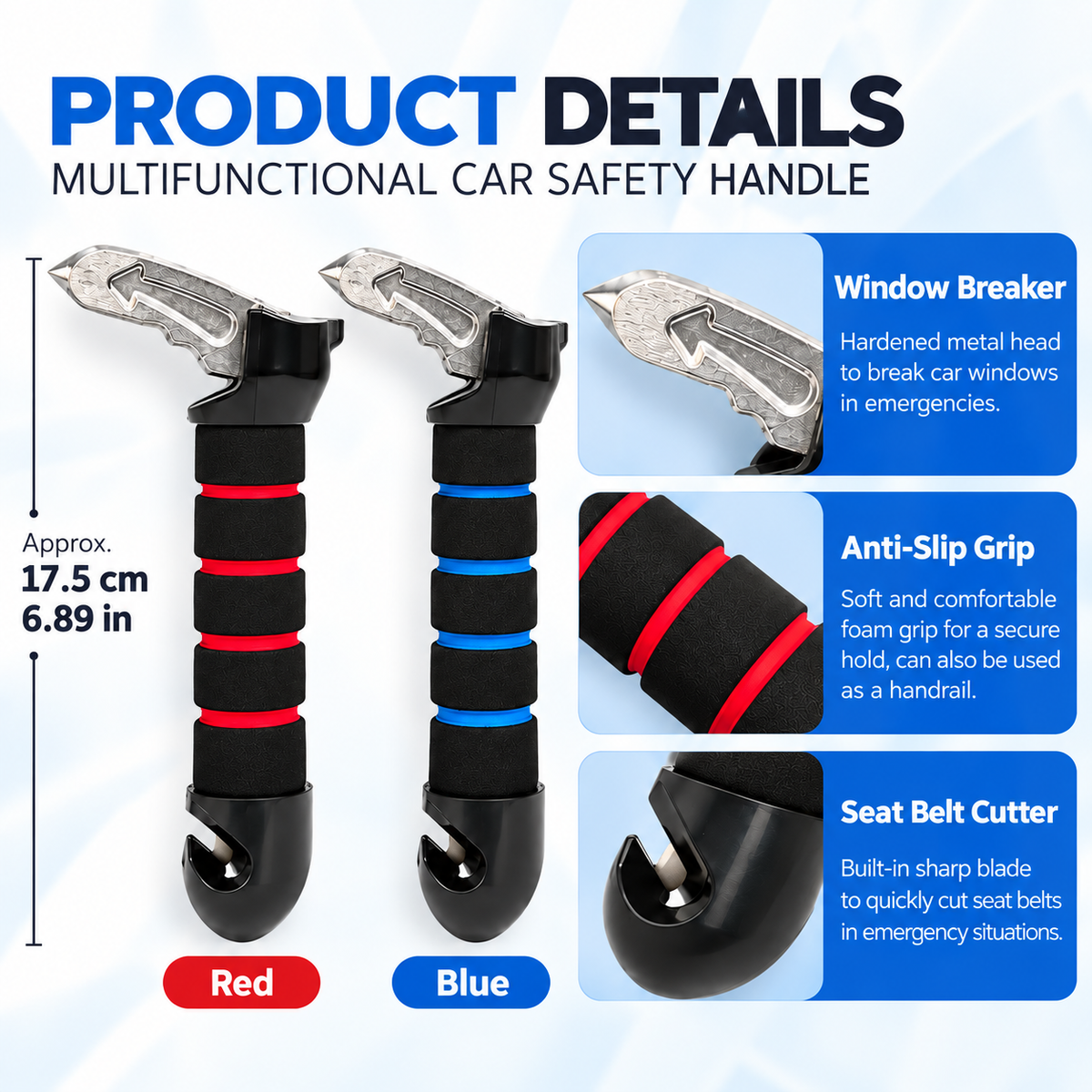 3-in-1 Car Door Assist Handle