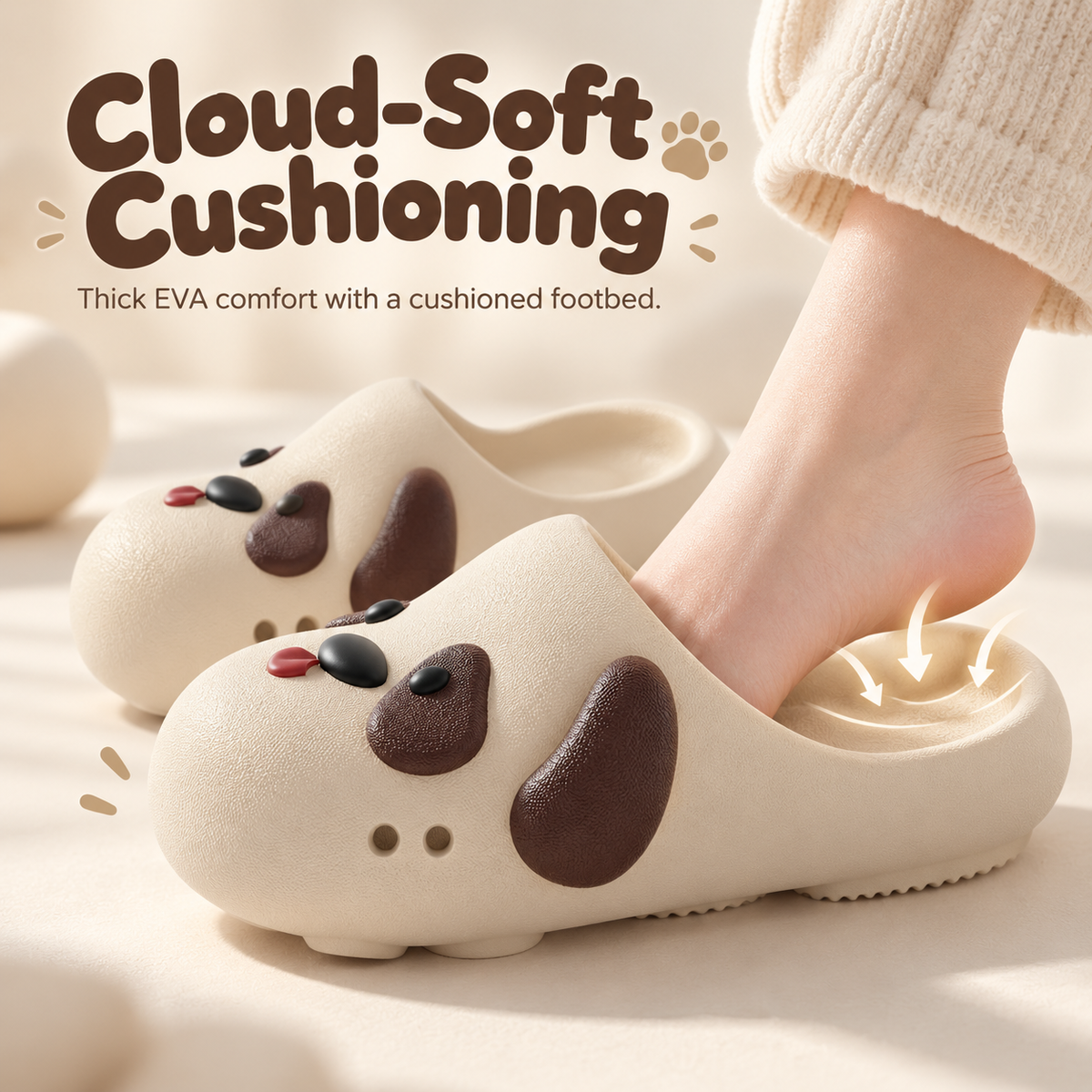 Cartoon Dog Platform Clogs
