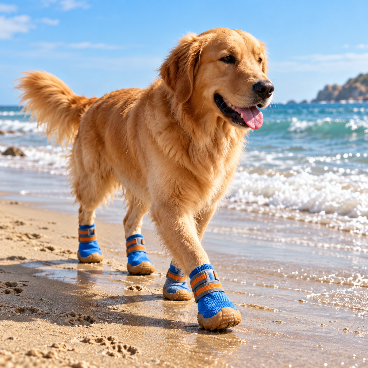 Breathable Mesh Dog Boots – Adjustable Non-Slip Paw Protectors, 4-Pack