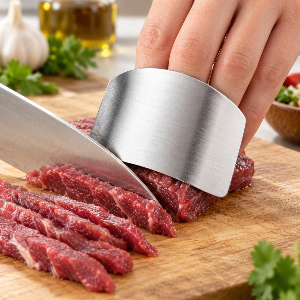 SafeSlice Stainless Steel Finger Guard