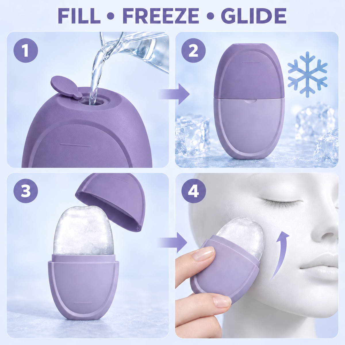 Reusable Ice Roller for Face and Eyes Facial Cooling Massage Skin Care Tool