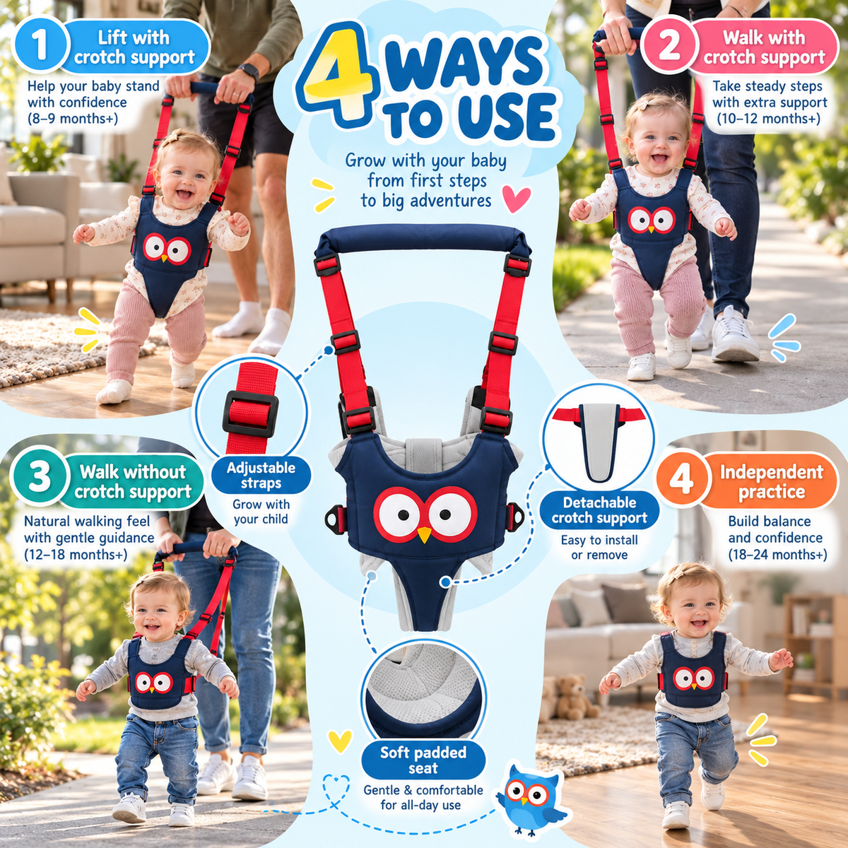 Detachable Baby Walking Harness