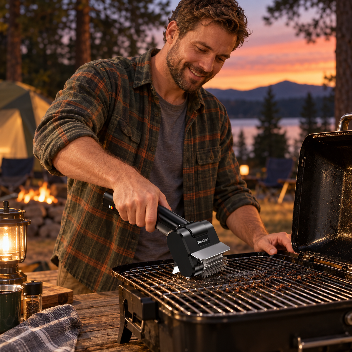Portable High Speed Electric BBQ Grill Cleaning Brush Rechargeable Stainless Steel Handheld Grill Cleaner