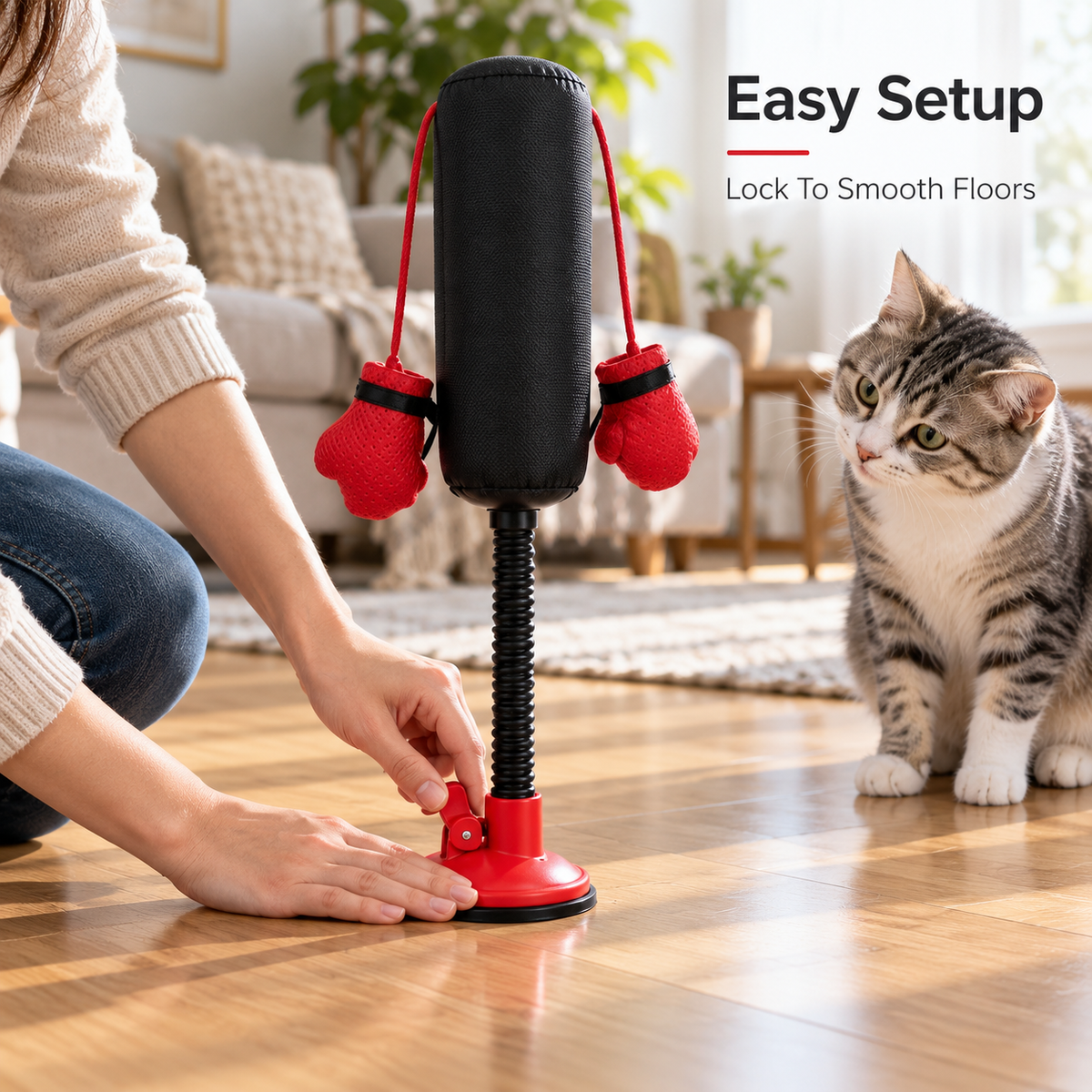 Spring Rebound Cat Boxing Toy