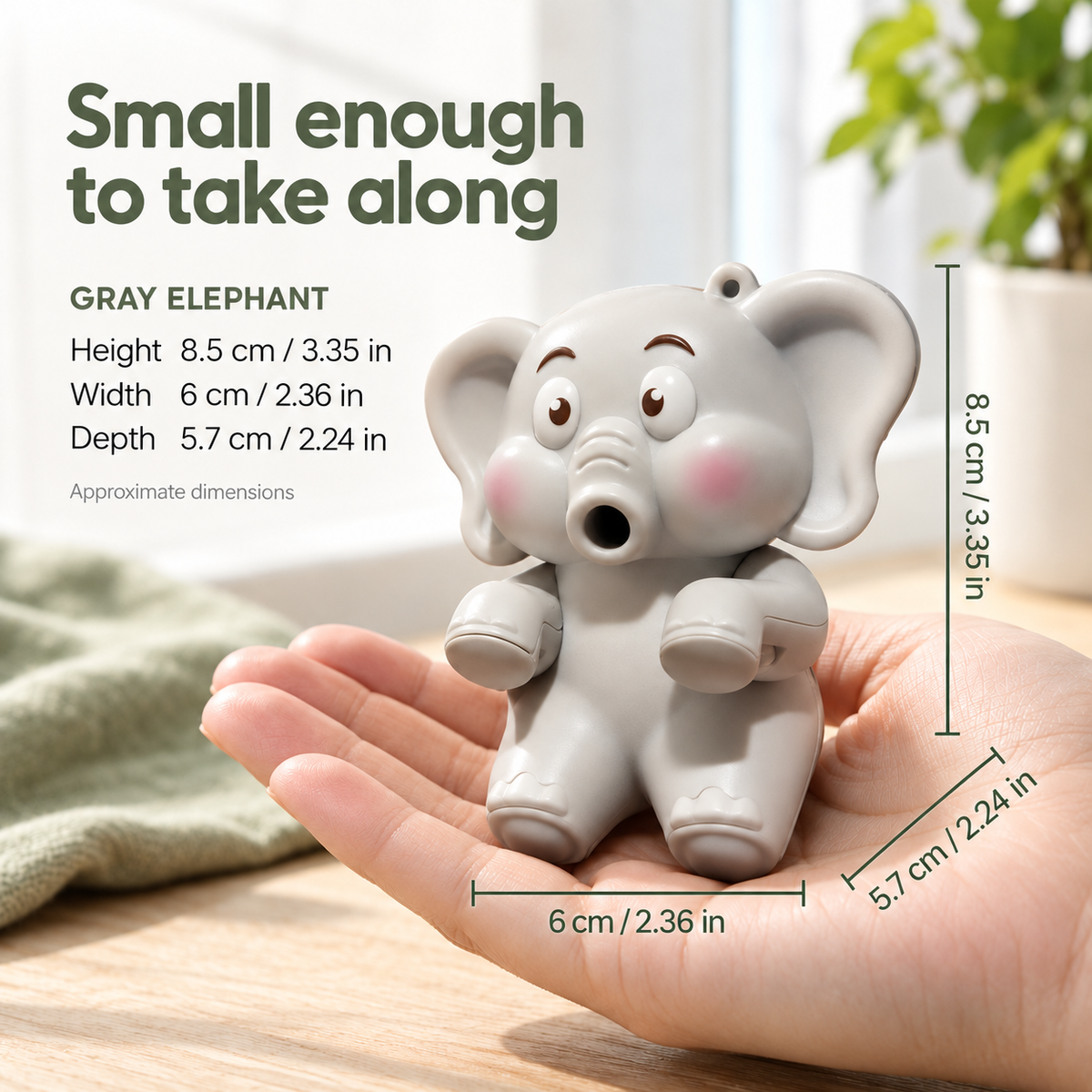 Mini Elephant Food Cooling Clip Fan