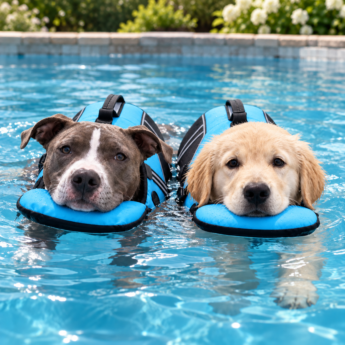 Dog Life Jacket with Neck Support, Adjustable No-Chafe Swimming Vest