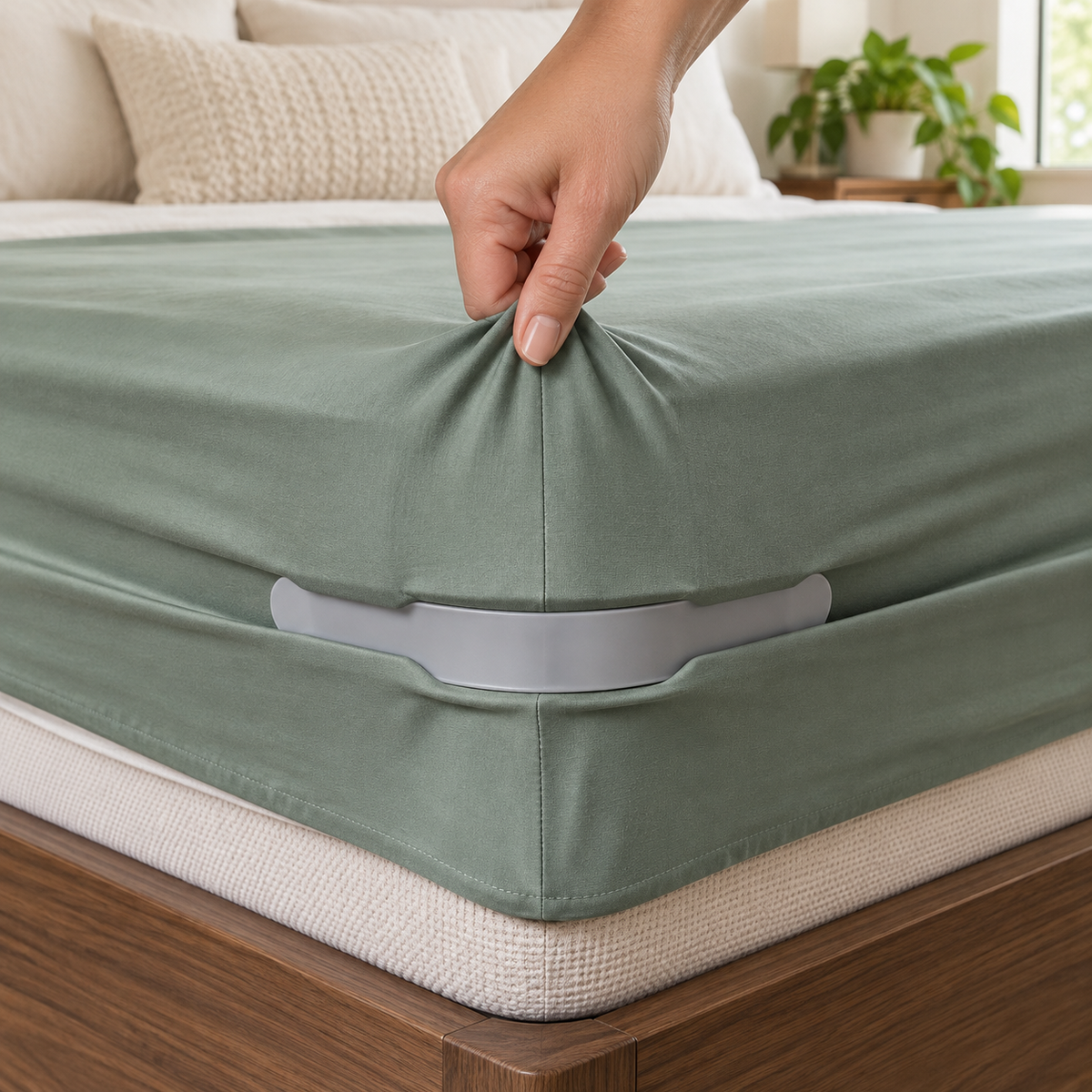 Heavy-Duty Bed Corner Sheet Grippers, Non-Slip Adjustable Mattress Straps