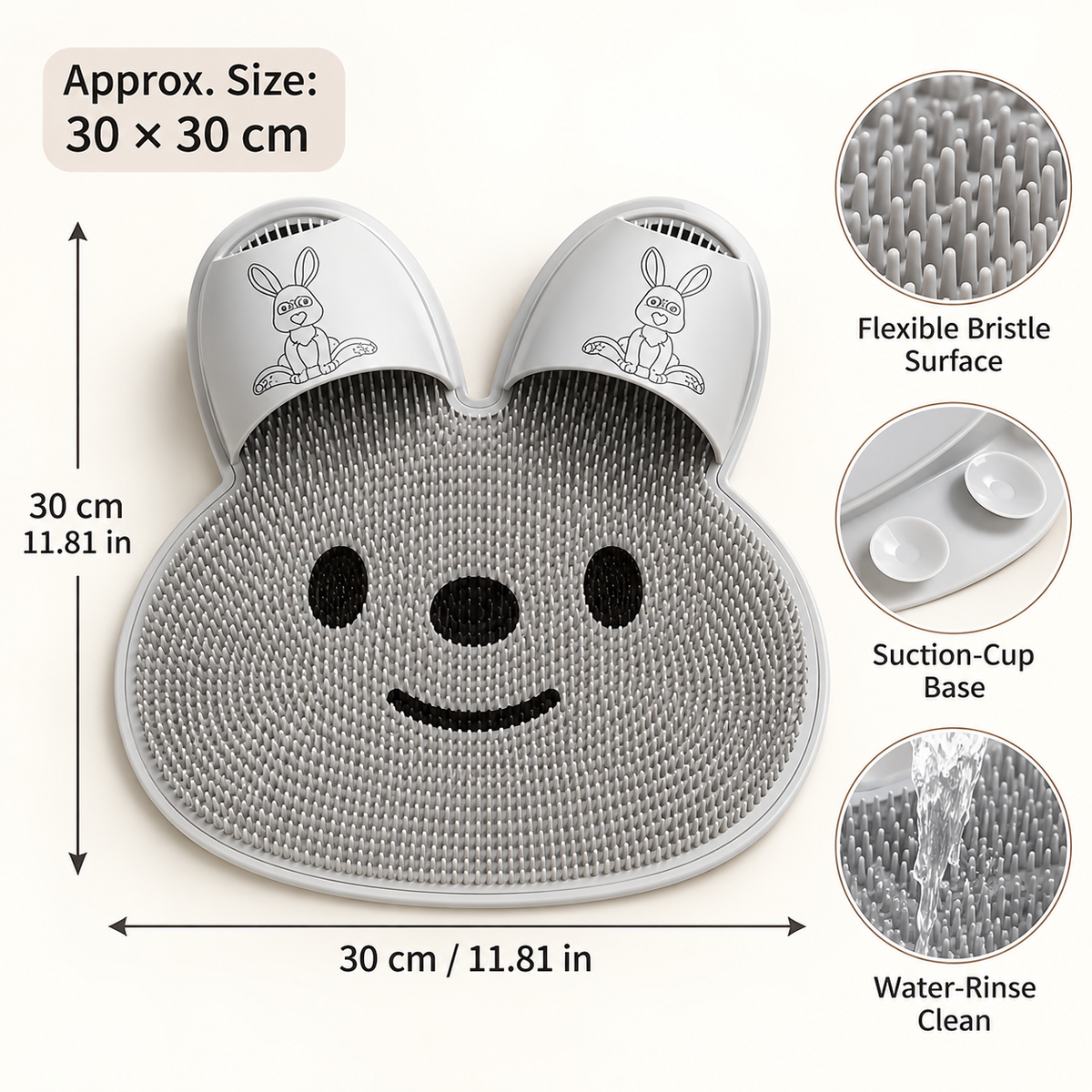 2-in-1 Anti-Slip Foot Scrubber & Massage Bath Mat – Exfoliating Shower Mat with Back Scrub Function