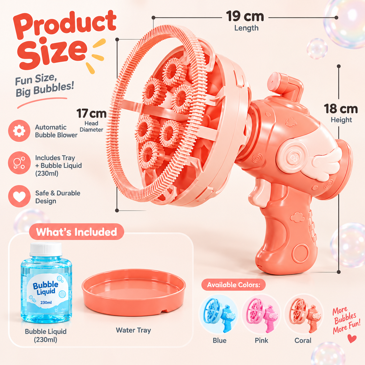 Angel Wing Automatic Bubble Blower – Double-Layer Electric Bubble Machine for Kids