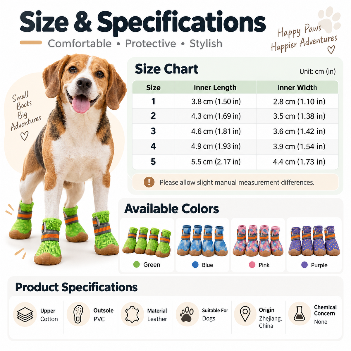 Breathable Mesh Dog Boots – Adjustable Non-Slip Paw Protectors, 4-Pack