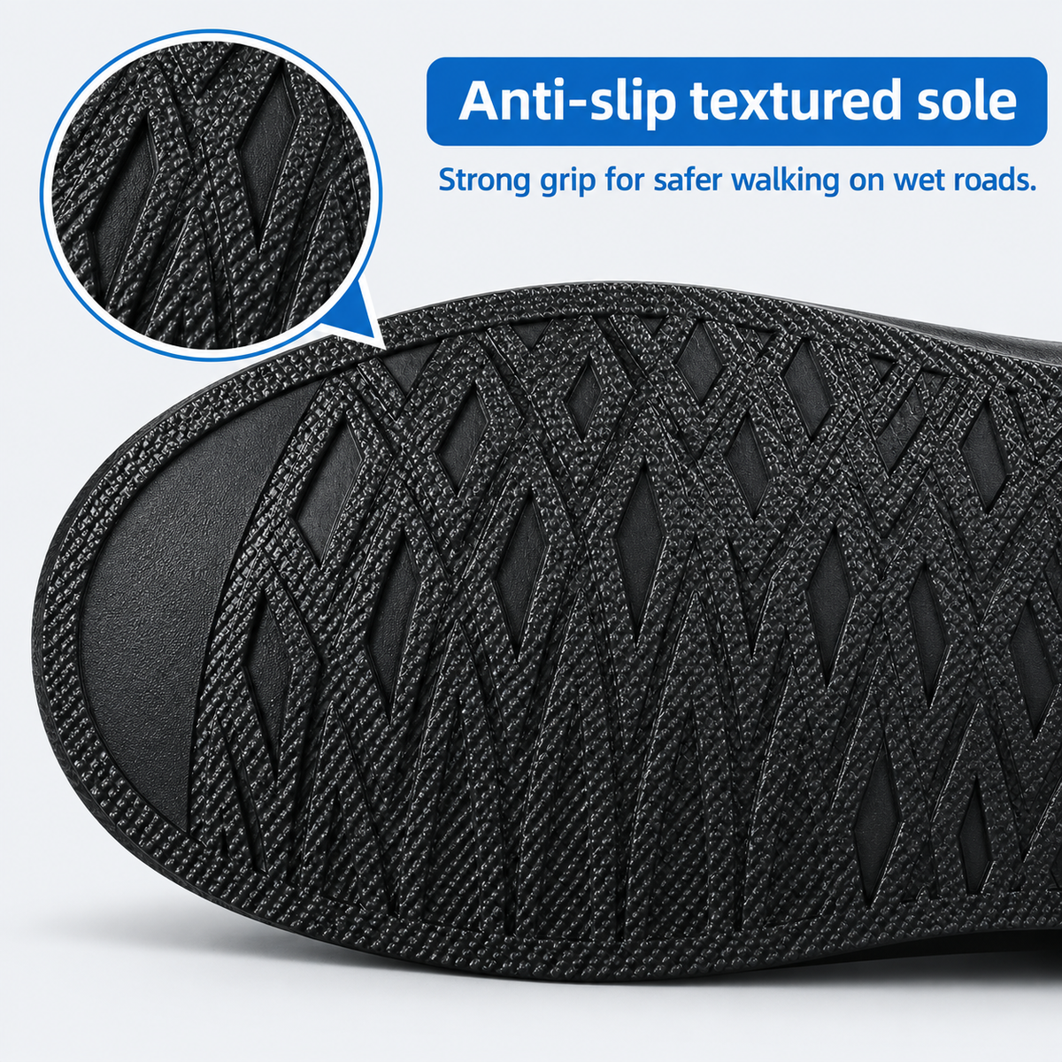 Waterproof High-Top Rain Shoe Covers with Reflective Detail
