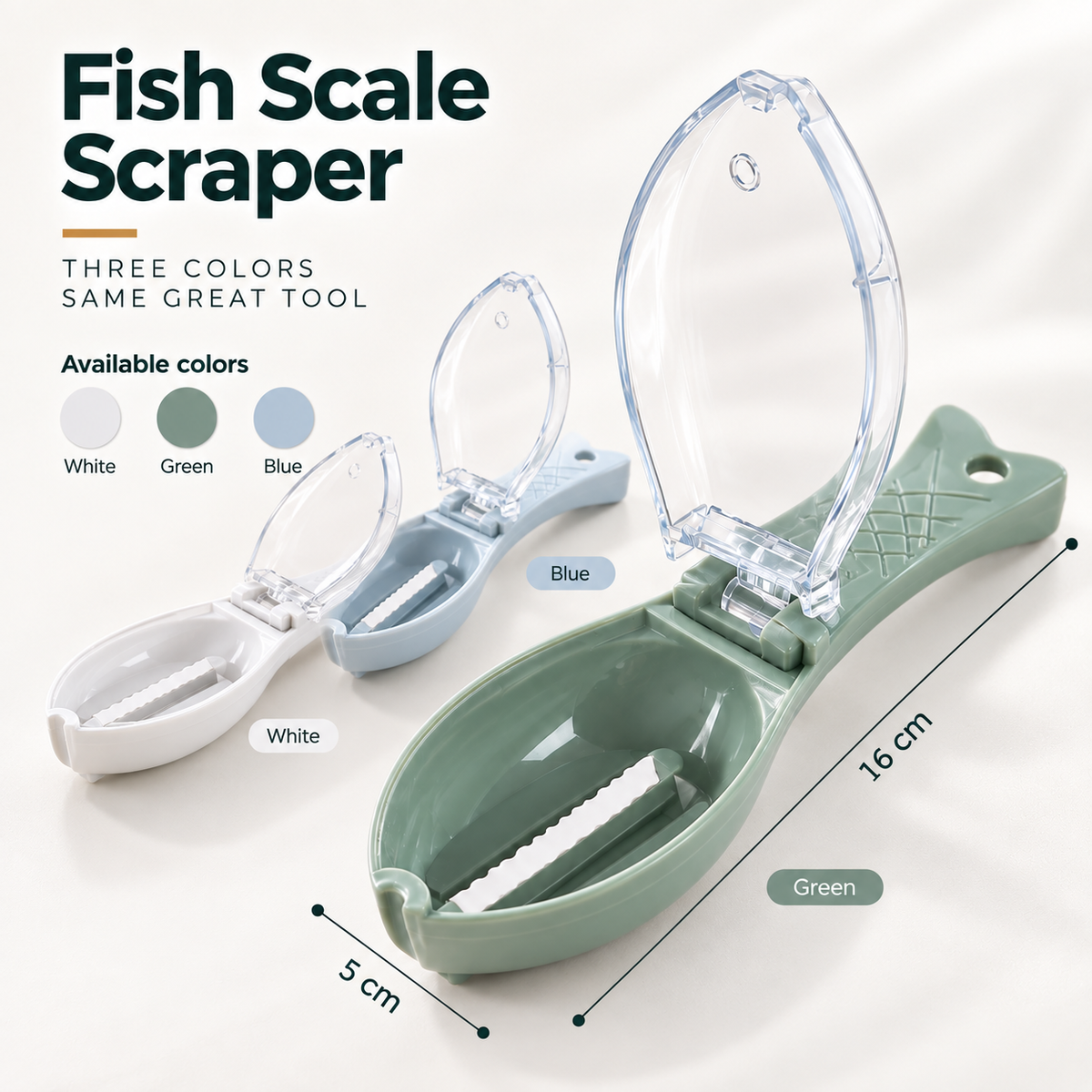 Fish Scale Remover Scraper with Cover Manual Fish Cleaning Tool for Kitchen and Fishing