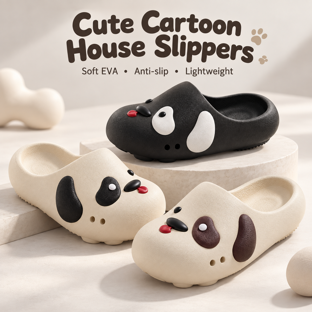 Cartoon Dog Platform Clogs