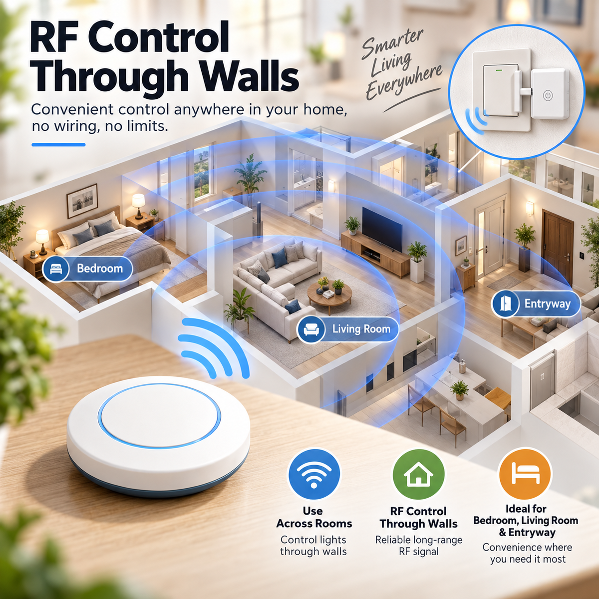 Wireless Light Switch Button Pusher – Rechargeable Remote Control Switch Robot