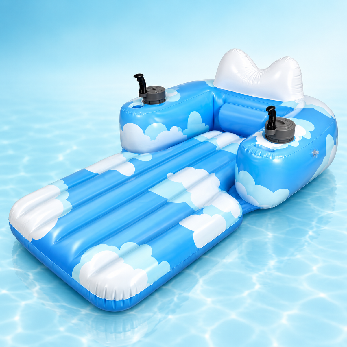 CloudCruise Rechargeable Dual-Motor Inflatable Pool Lounger with Canopy