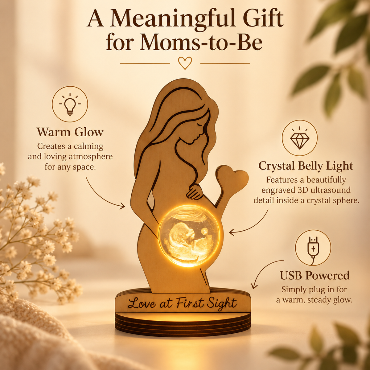 Custom Photo Crystal Ball Night Light