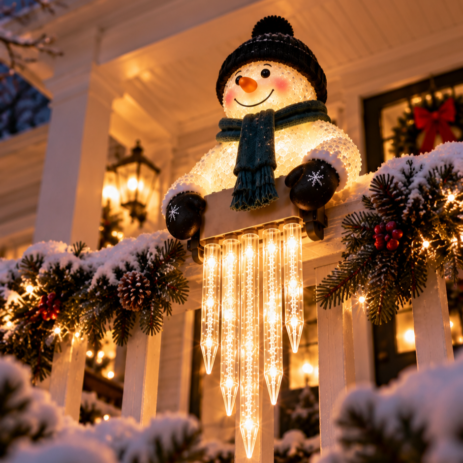 Winter Glow Solar Snowman Icicle Light