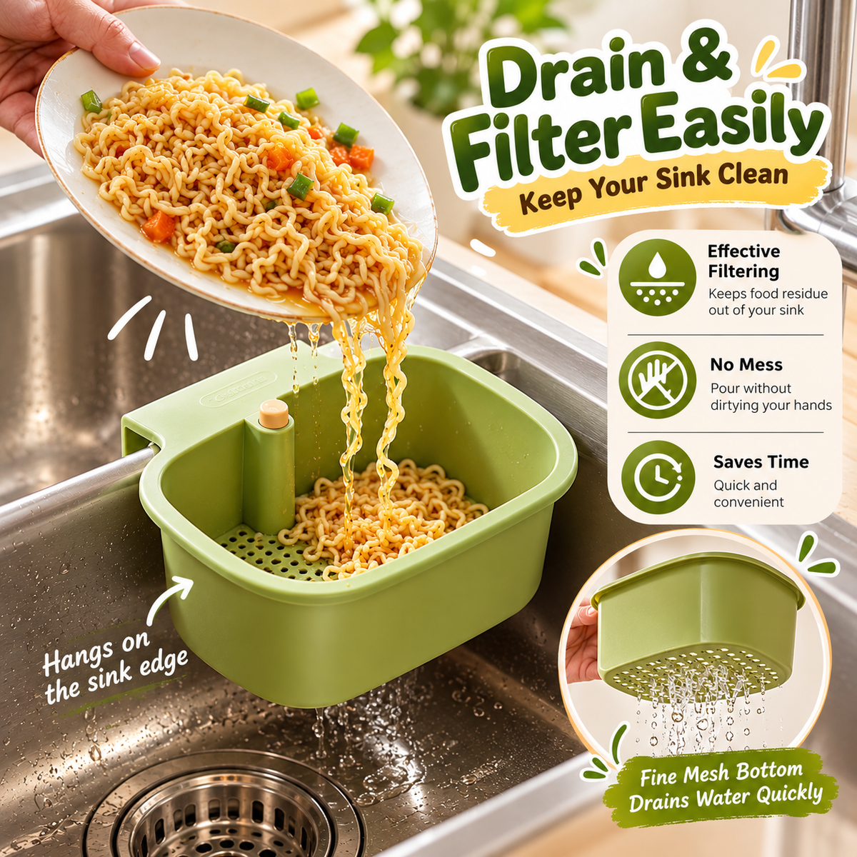 Faucet Hanging Sink Drain Basket