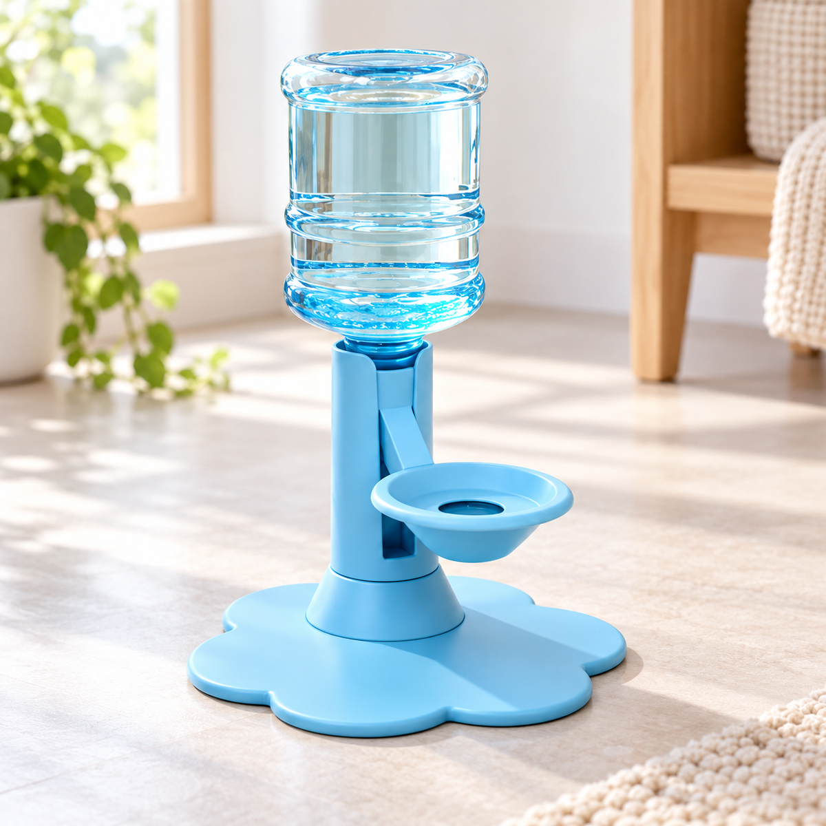 Automatic Gravity Pet Water Dispenser with Adjustable Height & Stable Wide Base