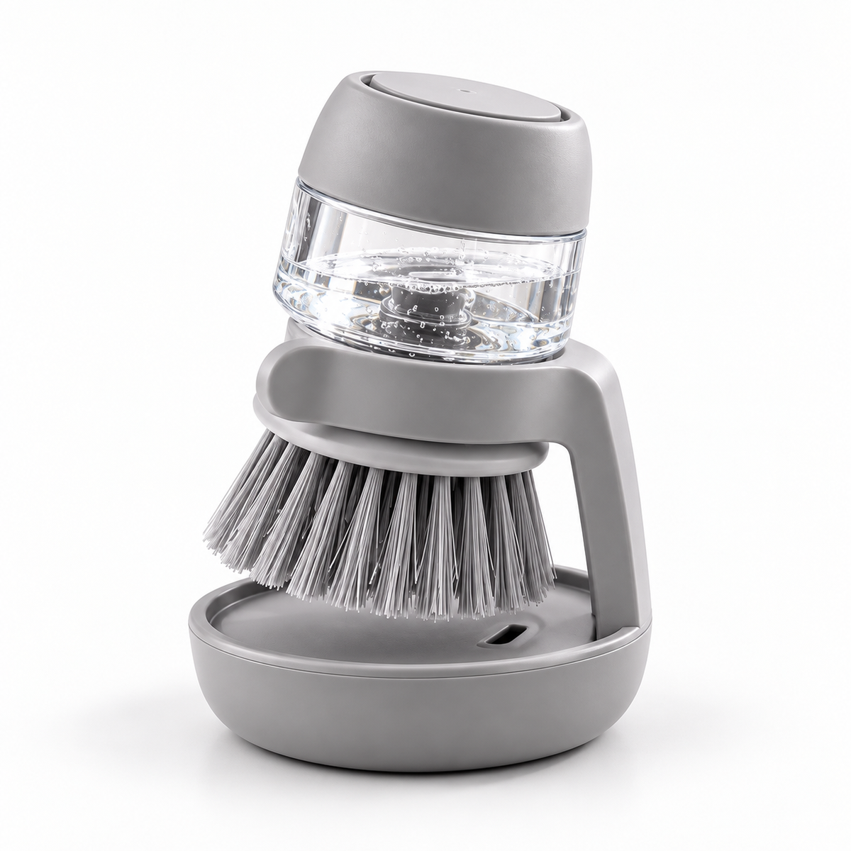 PressClean Soap Dispensing Dish Brush with Drip Tray