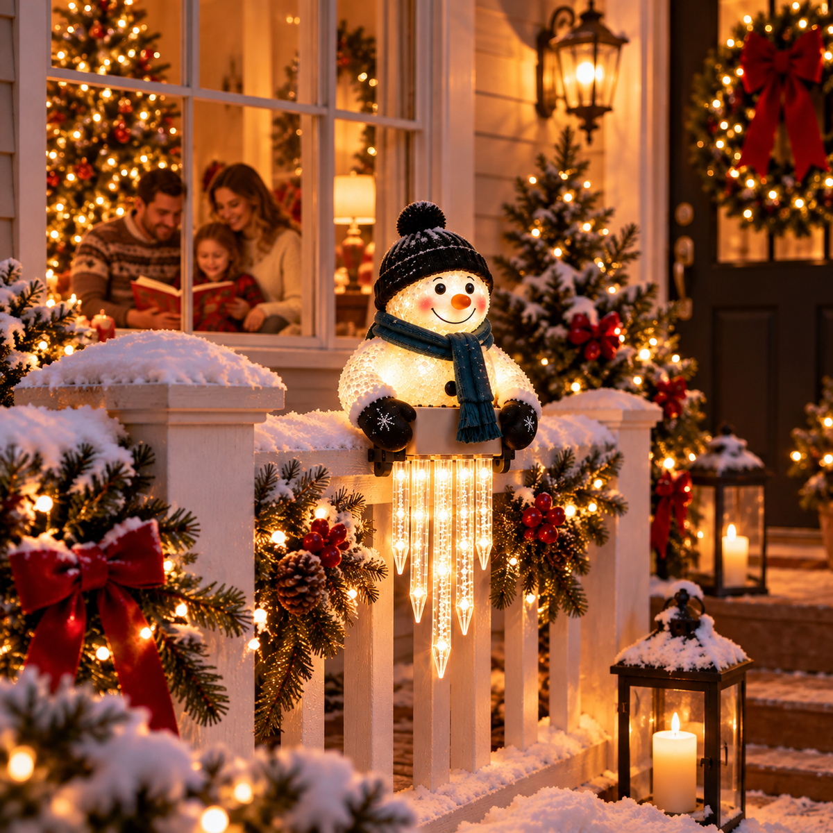 Winter Glow Solar Snowman Icicle Light