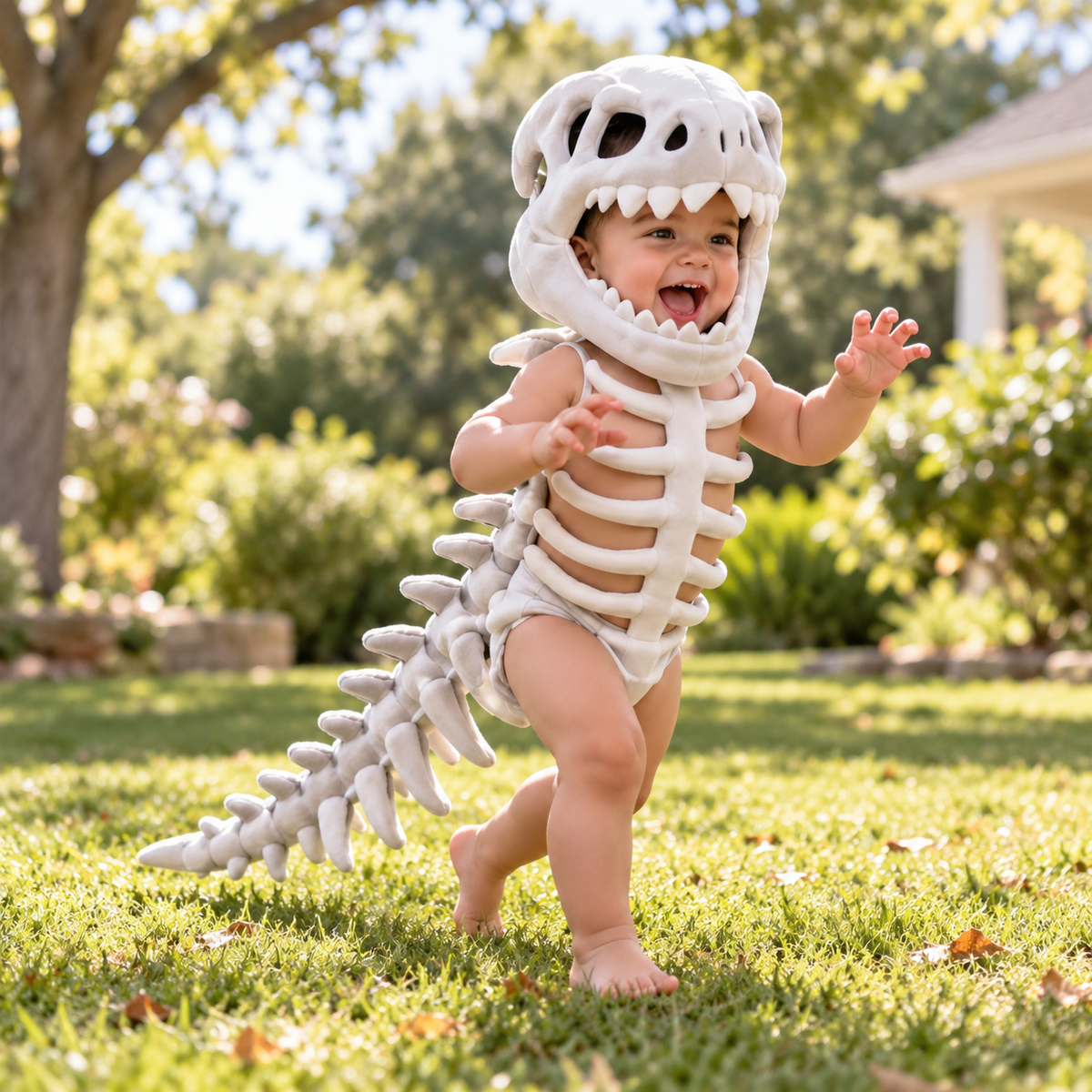 3D Dinosaur Skeleton Plush Costume Prop