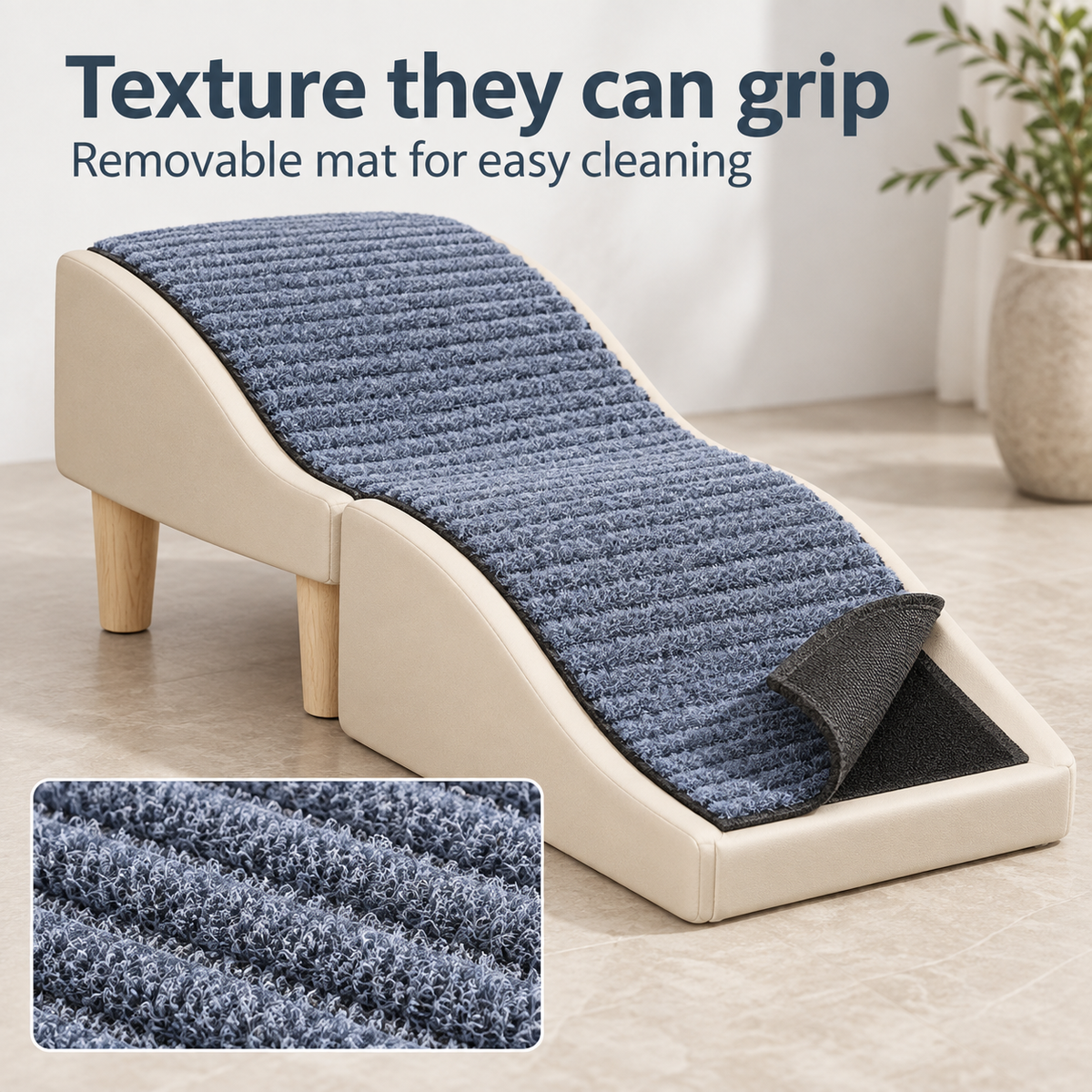 Foldable Wave Pet Ramp & Stool