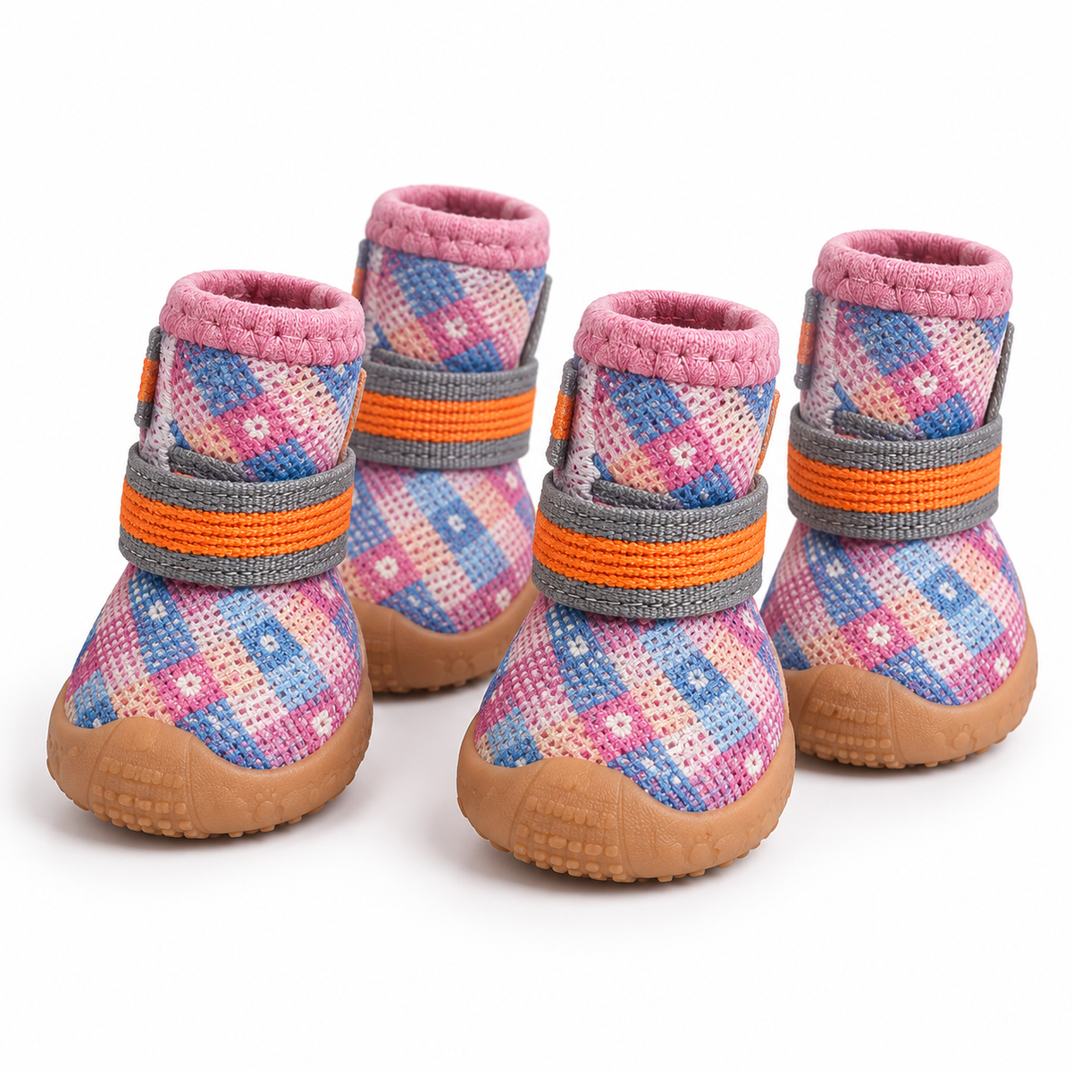 Breathable Mesh Dog Boots – Adjustable Non-Slip Paw Protectors, 4-Pack