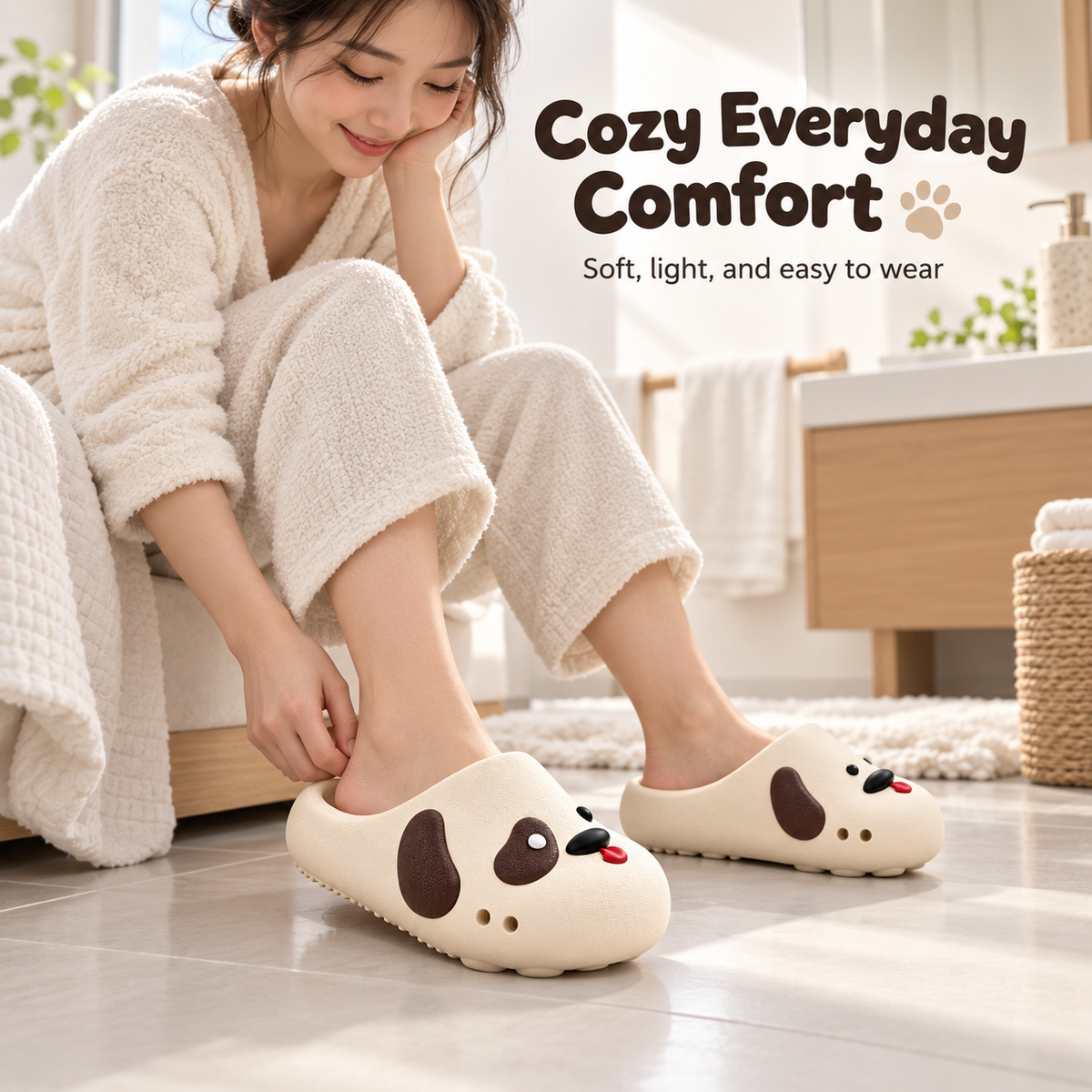 Cartoon Dog Platform Clogs
