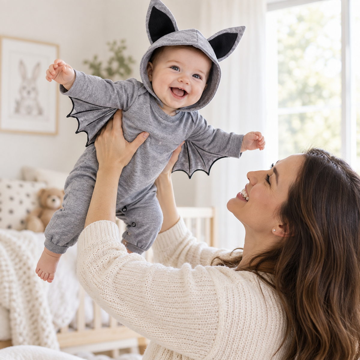Baby Bat Halloween Romper Costume with Hat Cotton Blend Infant Jumpsuit