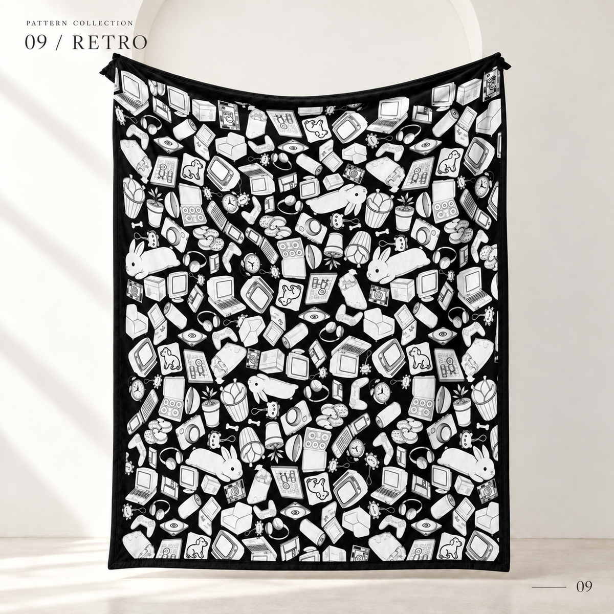 (KIT) DIY Halloween Coloring Blanket with 24 Markers, 150 × 125 cm