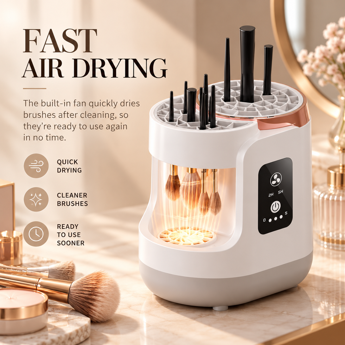 Automatic Makeup Brush Cleaner & Dryer – Electric Makeup Brush Washing Machine with Deep Cleaning & Fast Drying