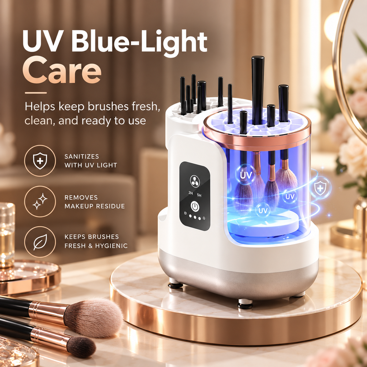 Automatic Makeup Brush Cleaner & Dryer – Electric Makeup Brush Washing Machine with Deep Cleaning & Fast Drying